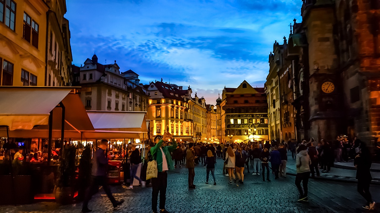 Prague, Čekų, Vakaras, Žibintai, Apšvietimas, Naktis, Naktinis Gyvenimas, Kavinė, Restoranas, Ekskursijos