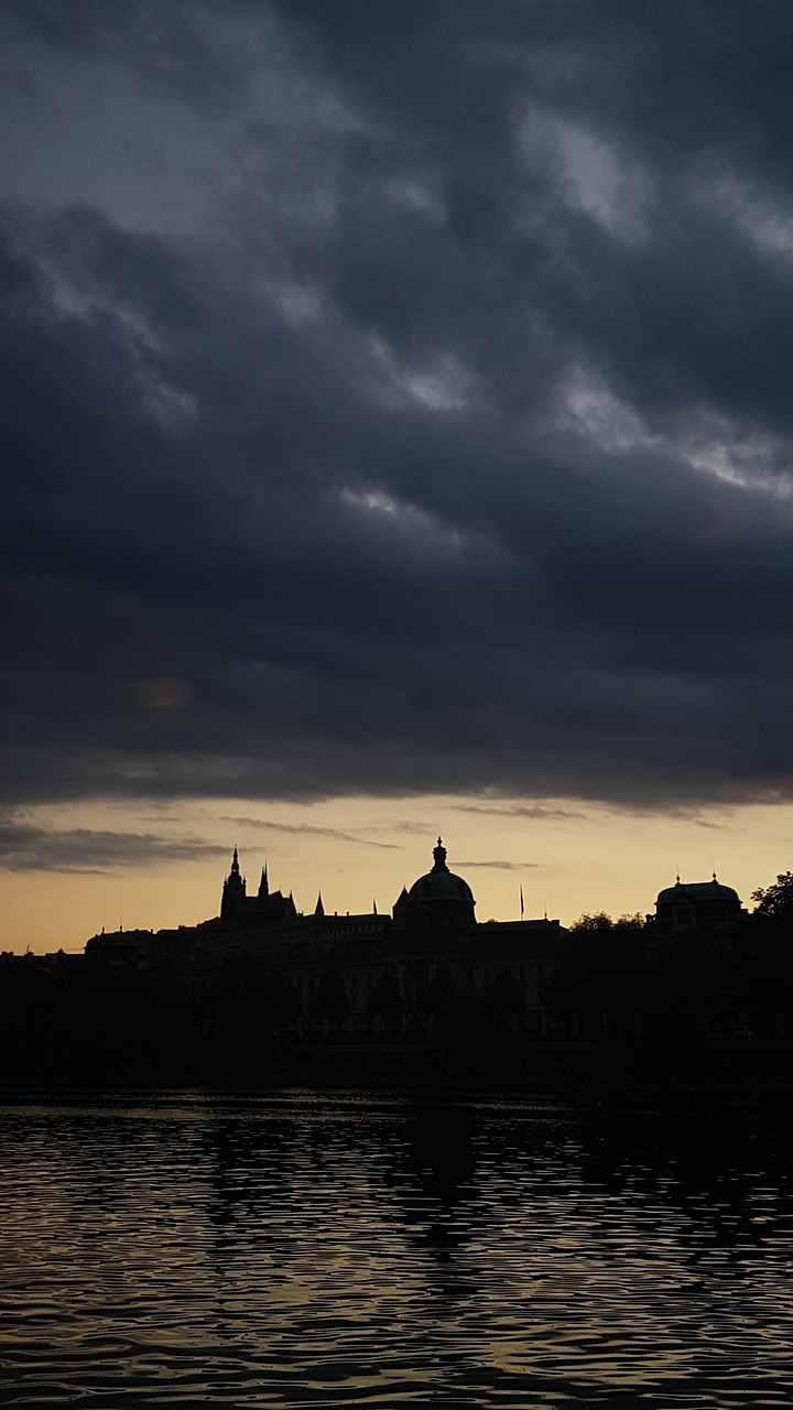 Prague, Panorama, Siluetas, Vakaras, Nemokamos Nuotraukos,  Nemokama Licenzija