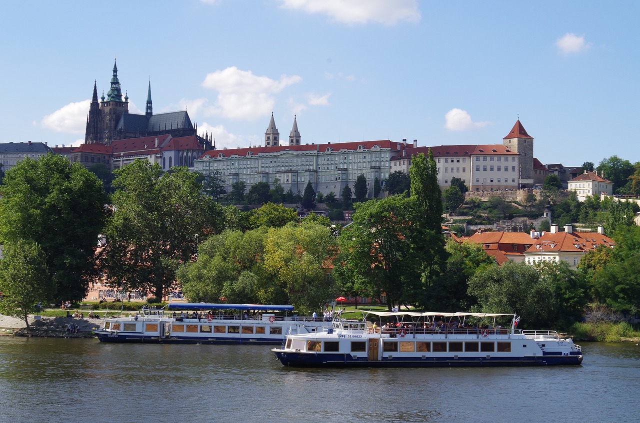 Prague, Miestas, Senamiestis, Istorinis, Prague Pilis, Čekijos Respublika, Panorama, Pilis, Upė, Tiltas