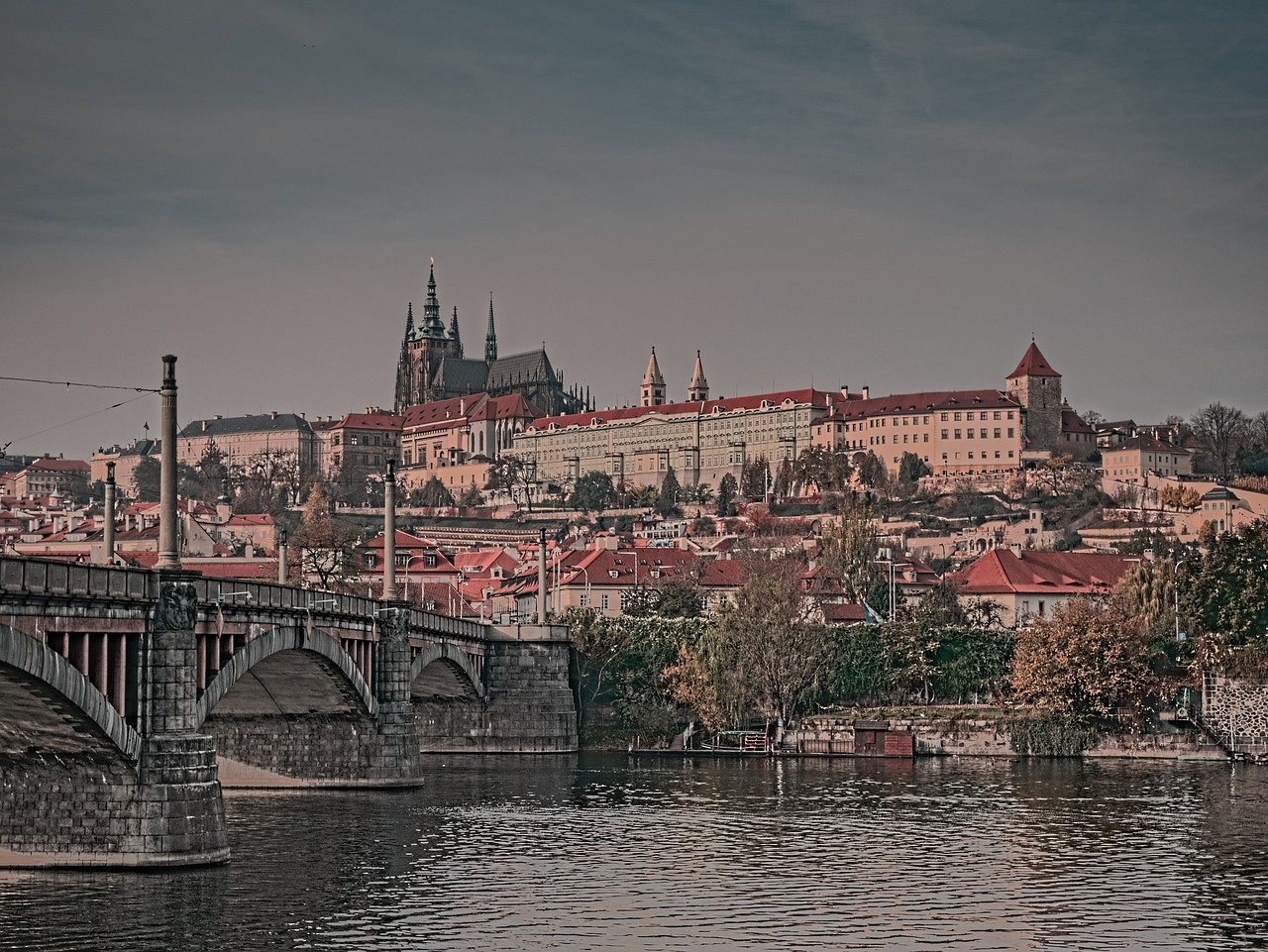 Prague, Pilis, Vltava, Tiltas, Čekijos Respublika, Prague Pilis, Upė, Nemokamos Nuotraukos,  Nemokama Licenzija