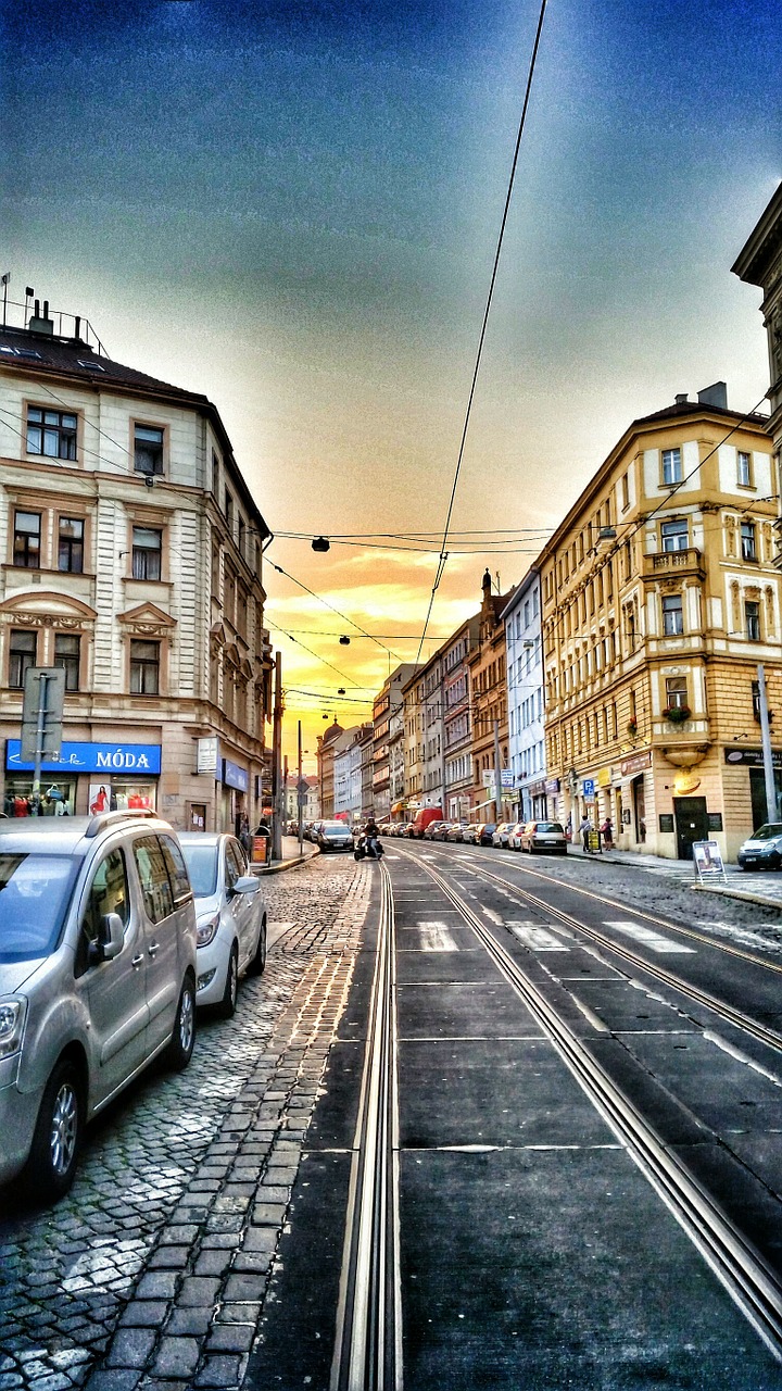 Prague, Geležinkelio Stotis Holešovice, Istorija, Tramvajus, Saulėlydis, Nemokamos Nuotraukos,  Nemokama Licenzija