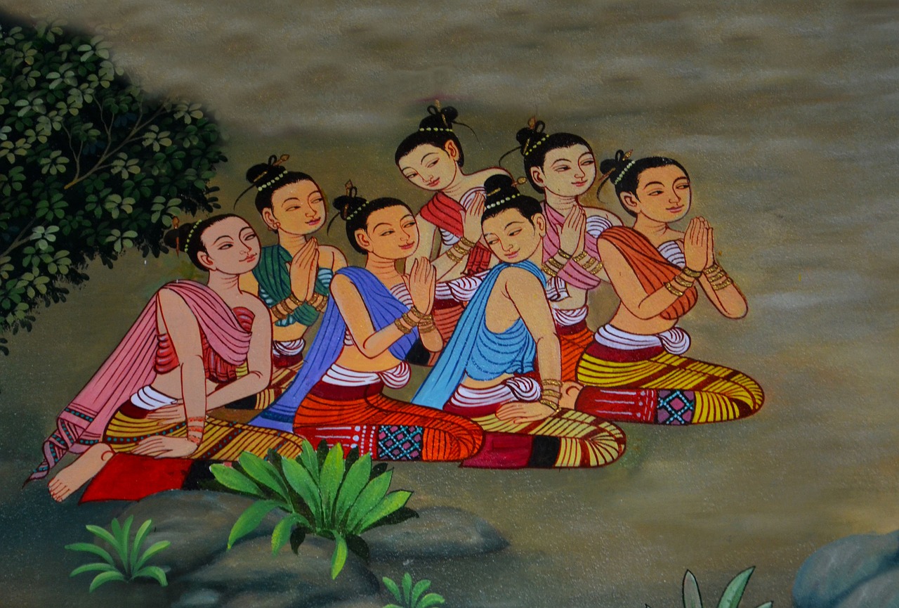 Meldžiasi, Meditacija, Buda, Tailandas, Grupė, Melstis, Religija, Dvasinis, Medituojantis, Taika