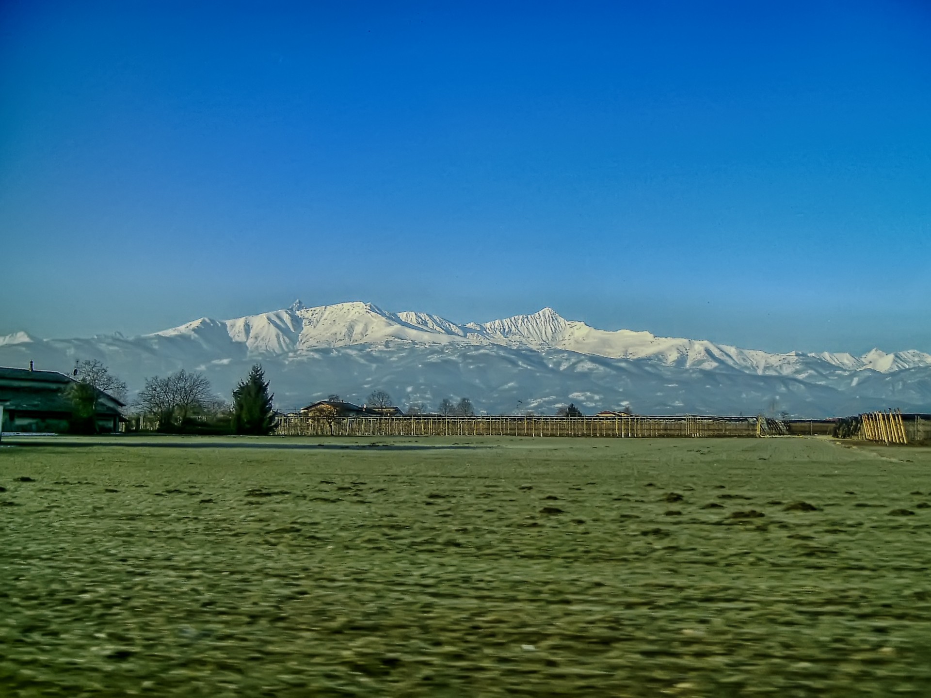 Alpės,  Prieš Alpės,  Monviso,  Priekmont,  Italy,  Žiema,  Lygumos,  Plikas,  Kalnai,  Sniegas