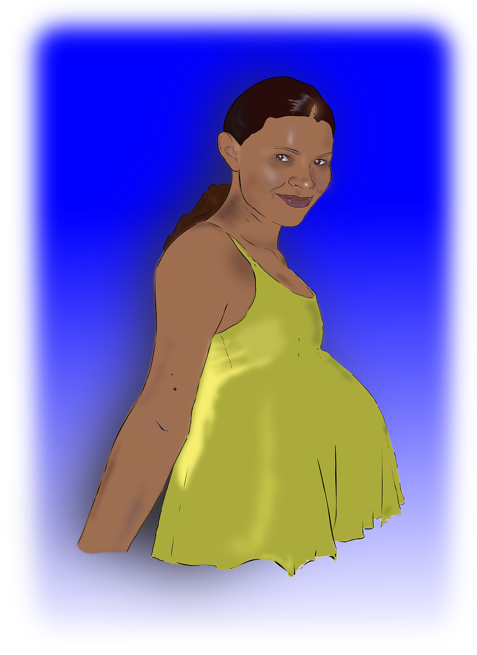 Nėščia, Moteris, Nėštumas, Mėlynas Fonas, Foto Rėmeliai, Kortelės, Motinystė, Lady, Mergaitė, Jaunas
