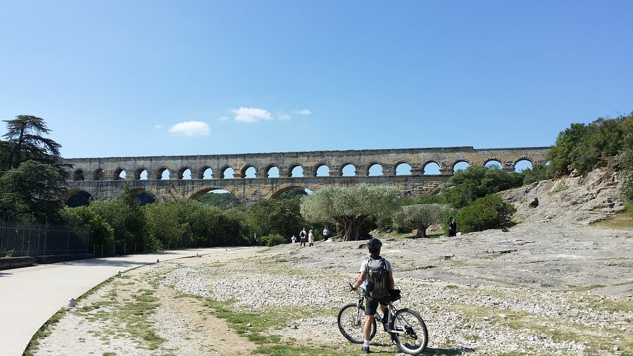 Provence, Akvedukas, Romėnų, Nimes, Kalnų Dviračiais, Pont Du Gard, Vestige, Nemokamos Nuotraukos,  Nemokama Licenzija