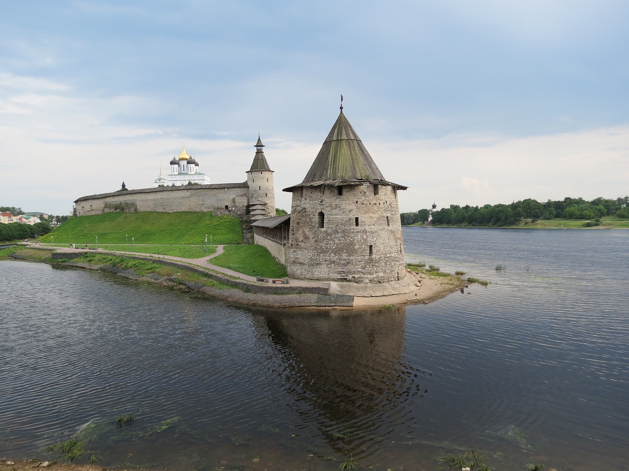 Pskovas, Kremlius, Rusija, Vasara, Rusų Architektūra, Istorija, Fortifikacija, Tvirtovė, Didžioji Upė, Pskovo Upė