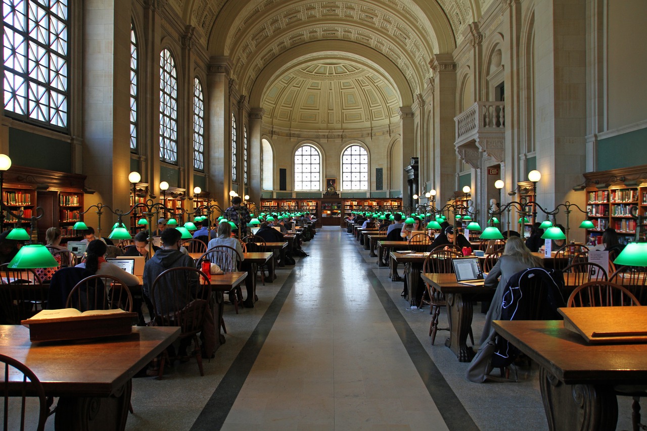 Viešoji Biblioteka, Skaitymo Kambarys, Bostonas, Žaibas, Architektūra, Biblioteka, Massachusetts, Turistinis, Nemokamos Nuotraukos,  Nemokama Licenzija