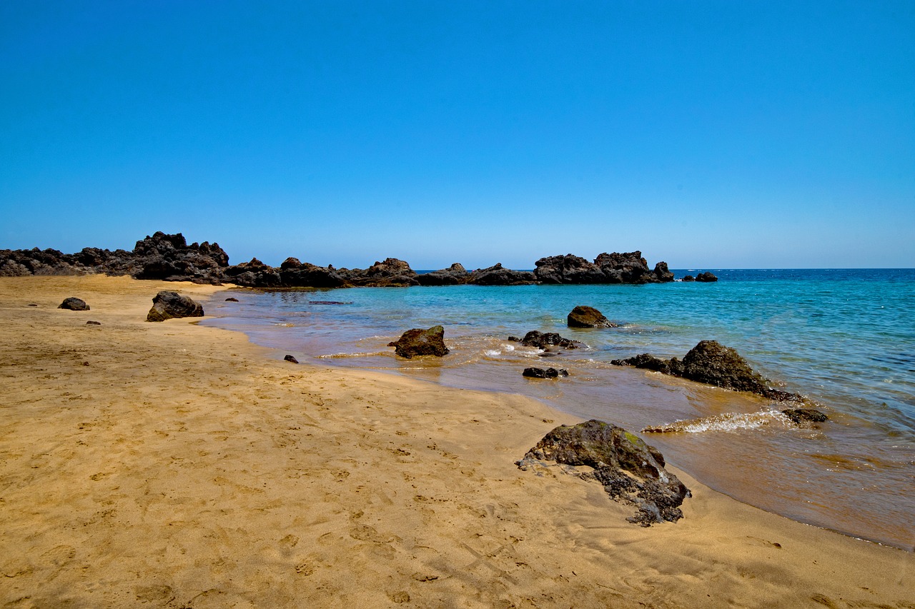 Puerto Del Carmen, Playa Chica, Lanzarote, Kanarų Salos, Ispanija, Afrika, Jūra, Papludimys, Vanduo, Kranto