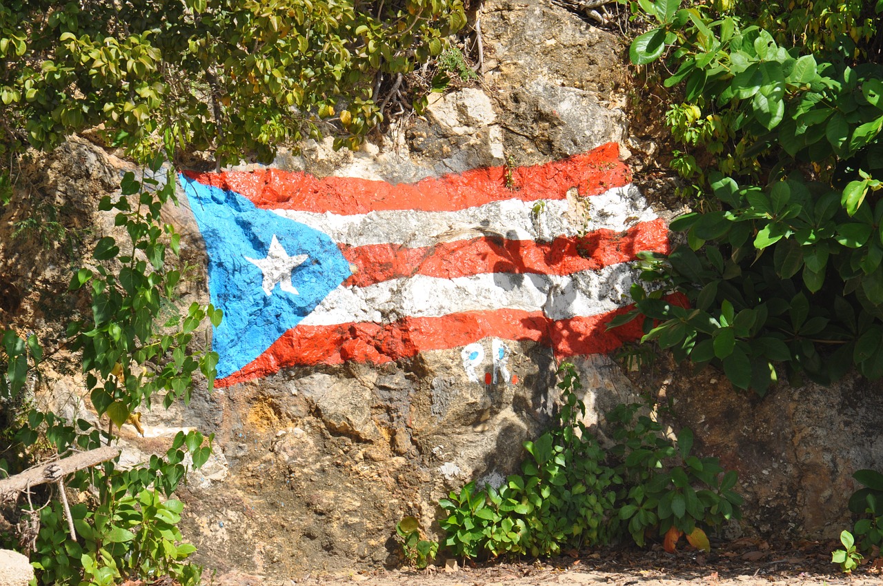 Puerto Rico, Kalnas, Akmens Siena, Vėliava, Krūmai, Nemokamos Nuotraukos,  Nemokama Licenzija