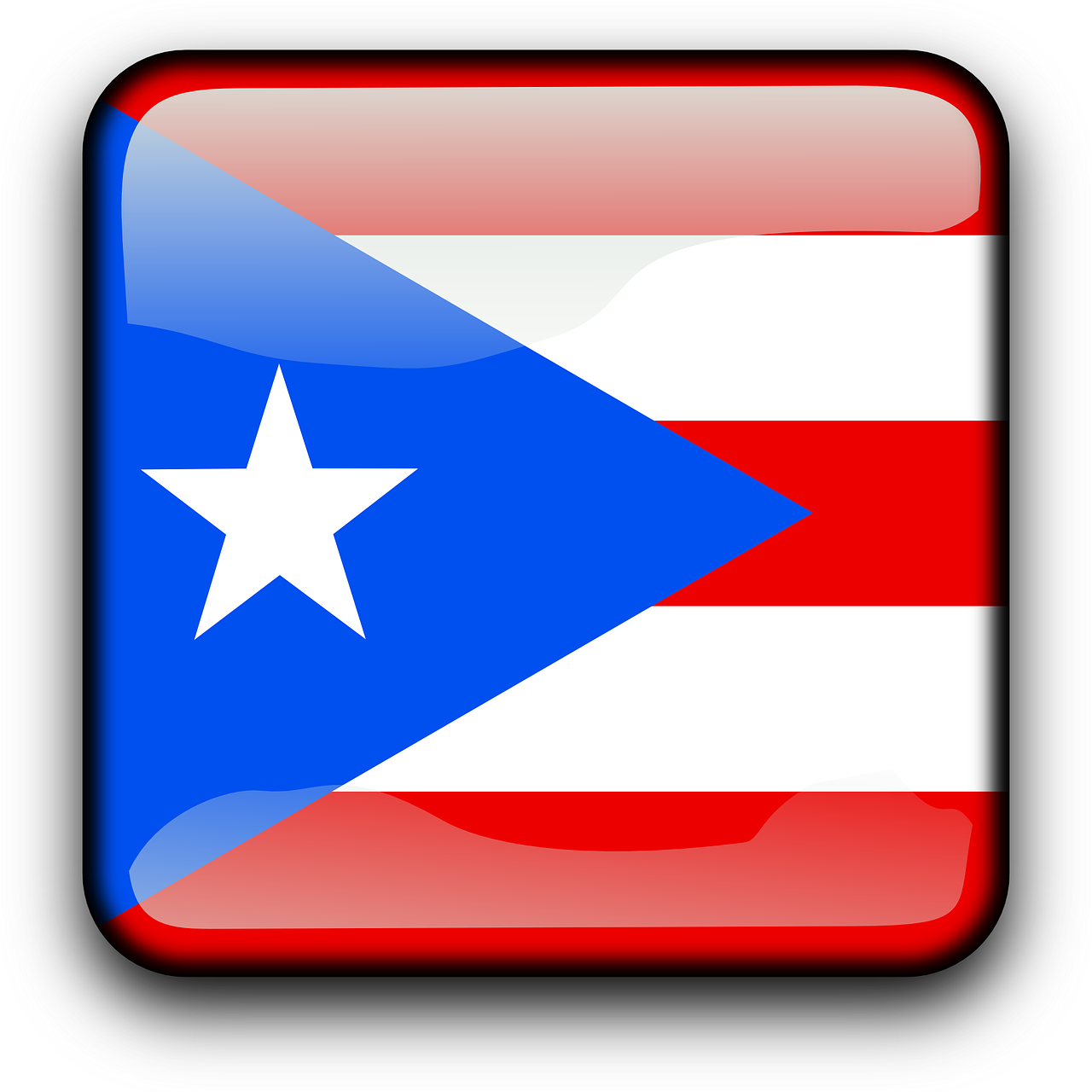 Puerto Rico, Vėliava, Šalis, Tautybė, Kvadratas, Mygtukas, Blizgus, Nemokama Vektorinė Grafika, Nemokamos Nuotraukos,  Nemokama Licenzija