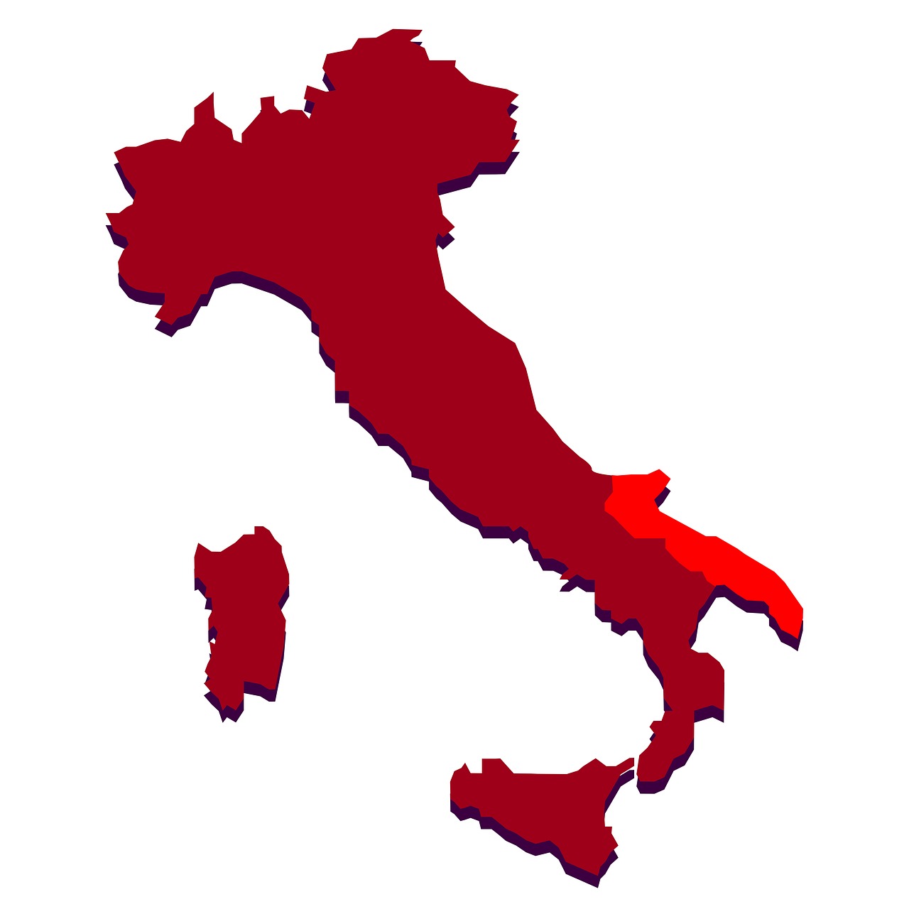Puglia, Žemėlapis, Italy, Iliustracija, Vasara, Grafika, Šventė, Regionas, Geografija, Nemokamos Nuotraukos
