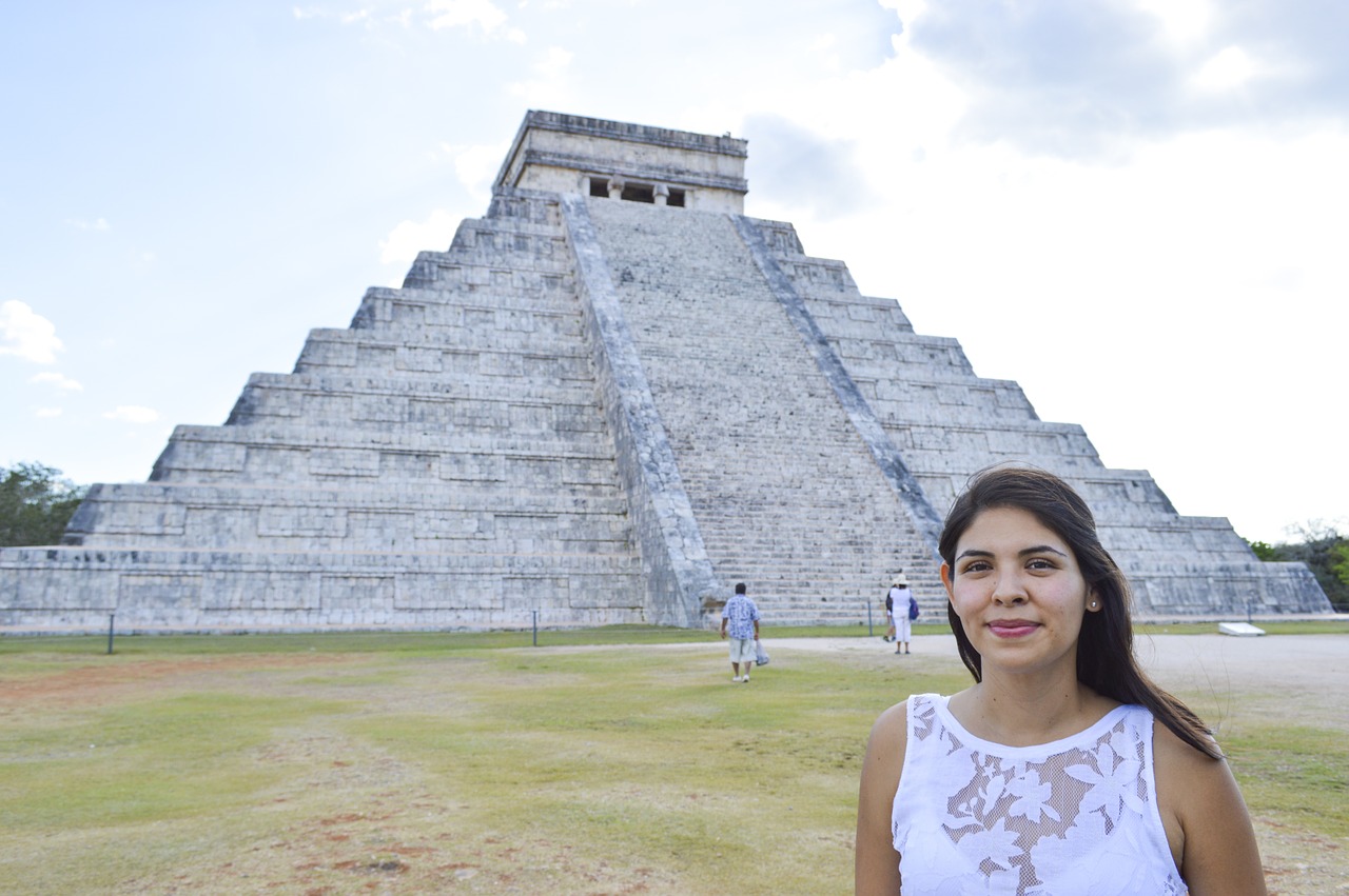Piramidė, Maya, Meksikietis, Mergaitė, Meksika, Turizmas, Architektūra, Aztec, Quintana Roo, Cancun