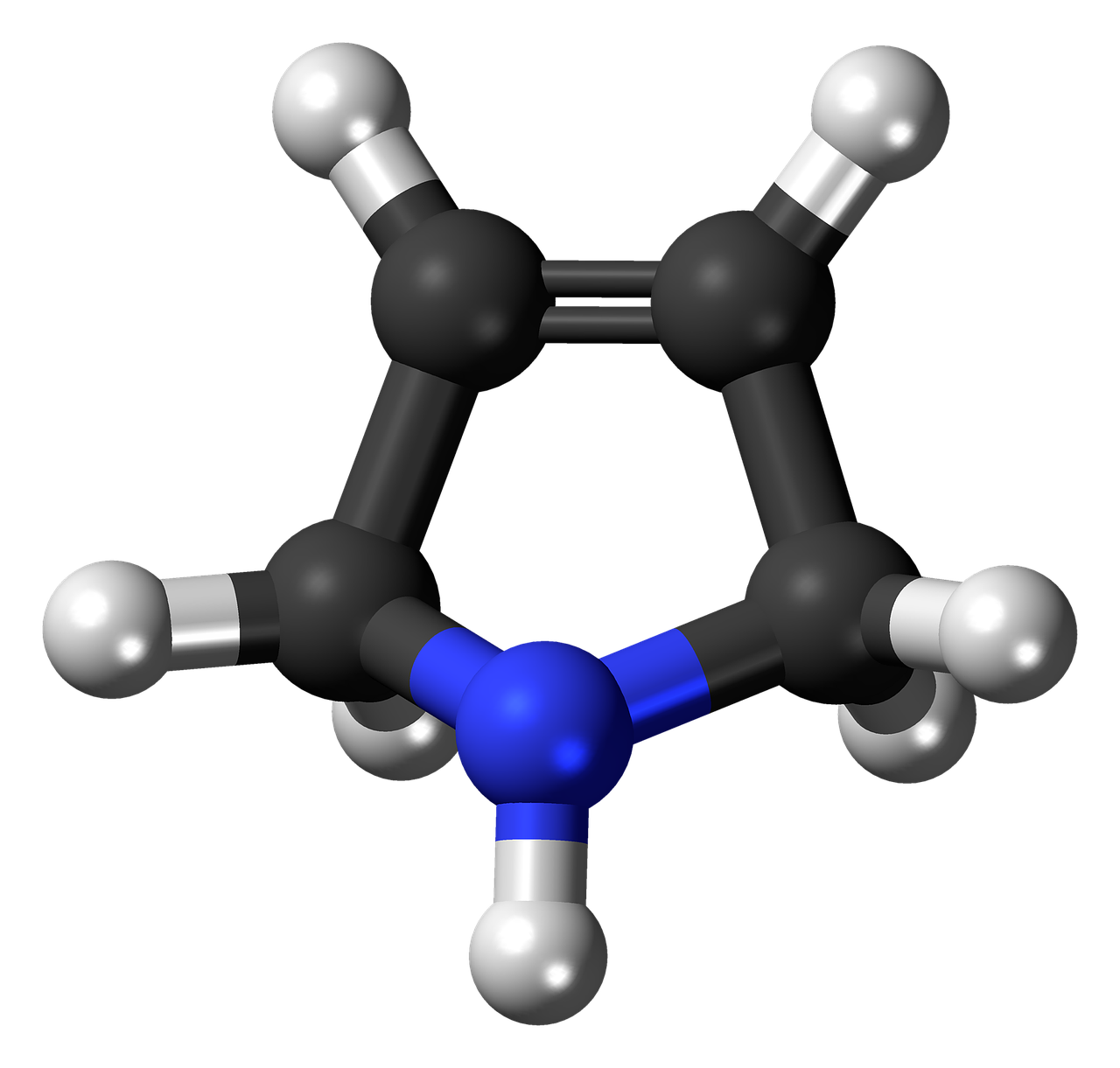 Pirolinas,  Molekulė,  Chemija,  Atomai,  Modelis,  Bondings,  Tyrimai,  Junginys,  Heterociklas, Nemokamos Nuotraukos