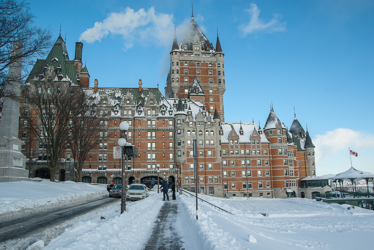 Québec, Château Frontenac, Žiema, Kioskas, Viešbutis, Nemokamos Nuotraukos,  Nemokama Licenzija