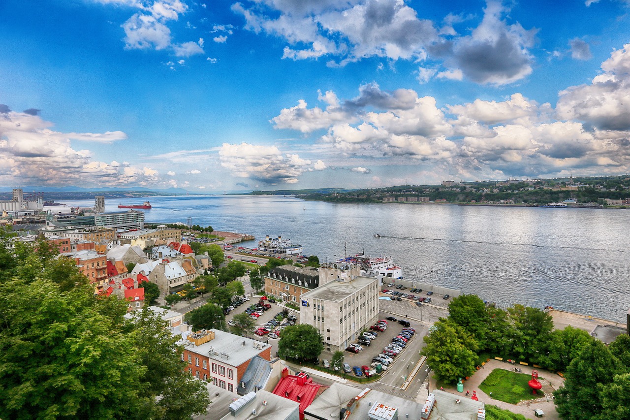 Québec, Miestas, Quebec, Paminklas, Kanada, Kraštovaizdis, Upė, Jūrų, Horizontas, Navigacija