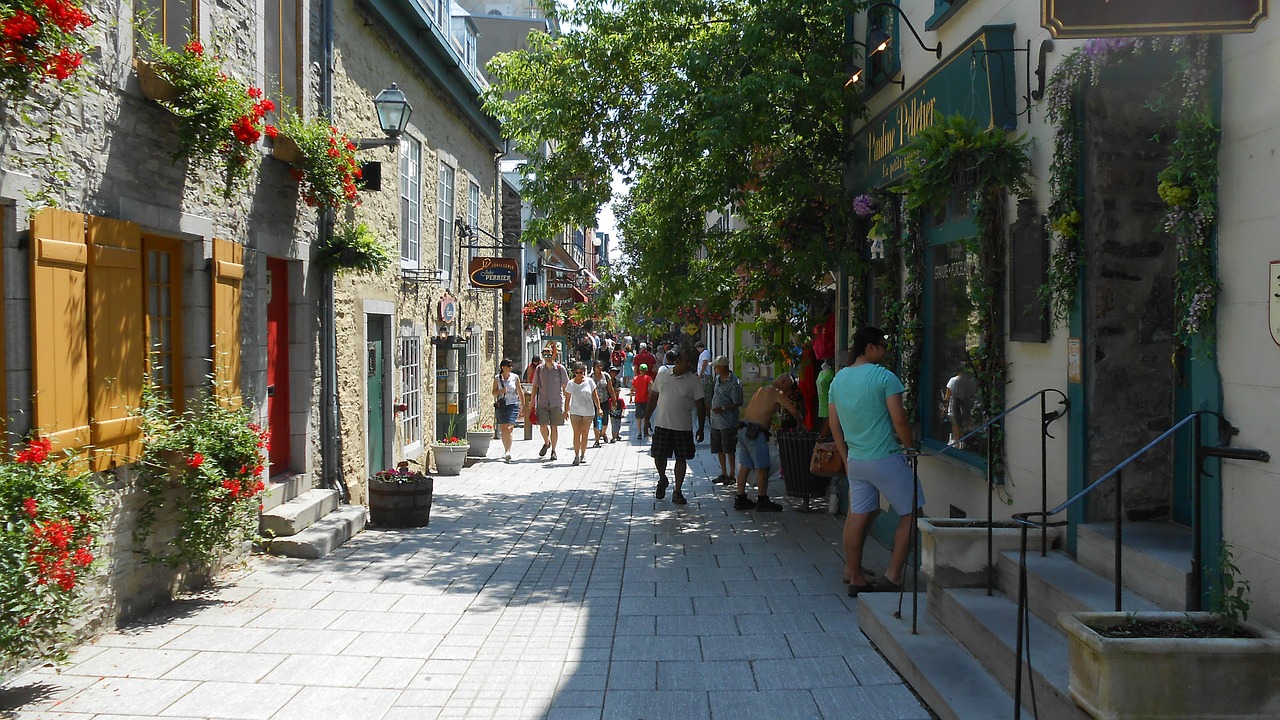 Quebec City, Quebec, Miestas, Miestas, Gatvė, Parduotuvės, Miesto, Turizmas, Parduotuvės, Apsipirkimas