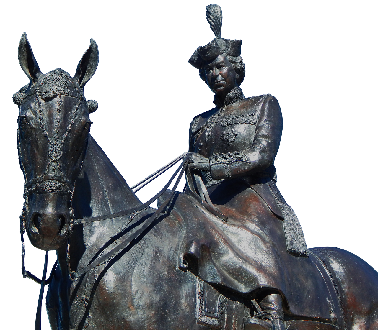 Karalienė Elisabeth, Statula, Karalienė, Moteris, Istoriškai, Elisabeth, Skulptūra, Arklys, Paminklas, Orientyras