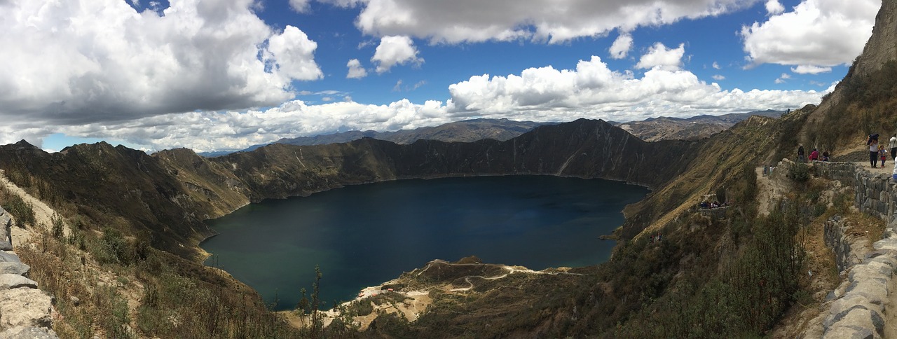 Quilotoa, Laguna, Panoraminis, Panorama, Kraštovaizdis, Žygiai, Ecuador, Laguna Verde, Turkio Marios, Gamta