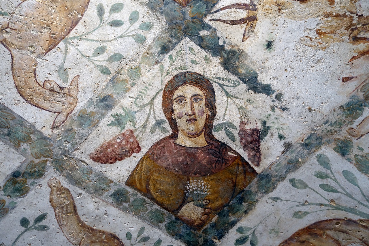 Qusayr Amera, Jordan, Freska, 8 A. Dykumos Pilis, Islamic, Menas, Moteris, Vynuogės, Unesco, Pasaulinis Paveldas
