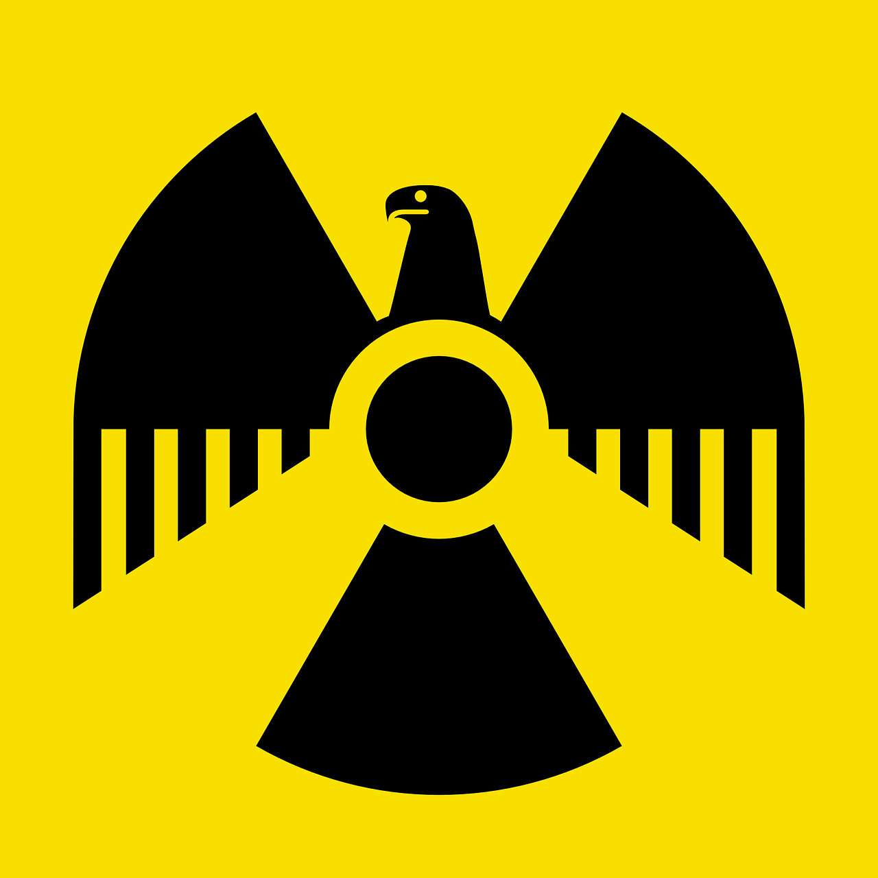 Radioaktyvus,  Simbolis,  Vokiečių,  Federalinė,  Erelis,  Juoda,  Geltona,  Branduolinė,  Energija,  Ženklas