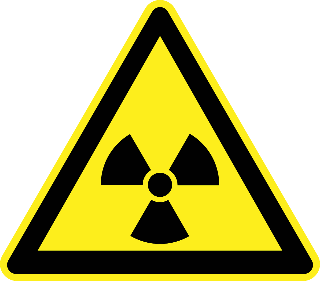 Radioaktyvus, Branduolinė, Spinduliavimo, Apšvietimas, Pavojus, Įspėjimas, Geltona, Ženklas, Simbolis, Piktograma