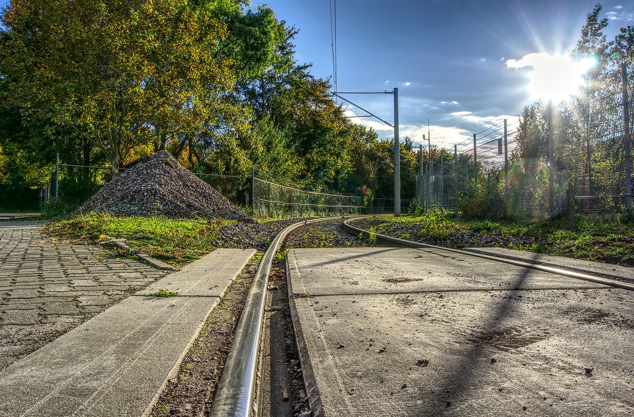 Geležinkelių,  Keliø,  Geležinkelio,  Transportas,  Saulė,  Ap,  Star,  Spinduliai,  Geležinkelių Eismo,  Vienišas