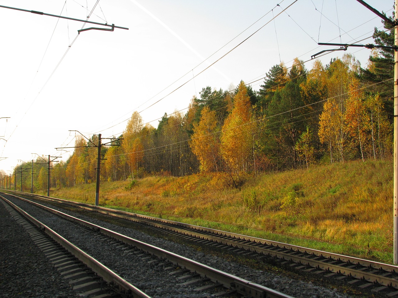 Geležinkelis, Bėgiai, Būdas, Ruduo, Pabėgiai, Traukinys, Judėjimas, Elektrinis Traukinys, Kompozicija, Lokomotyvas