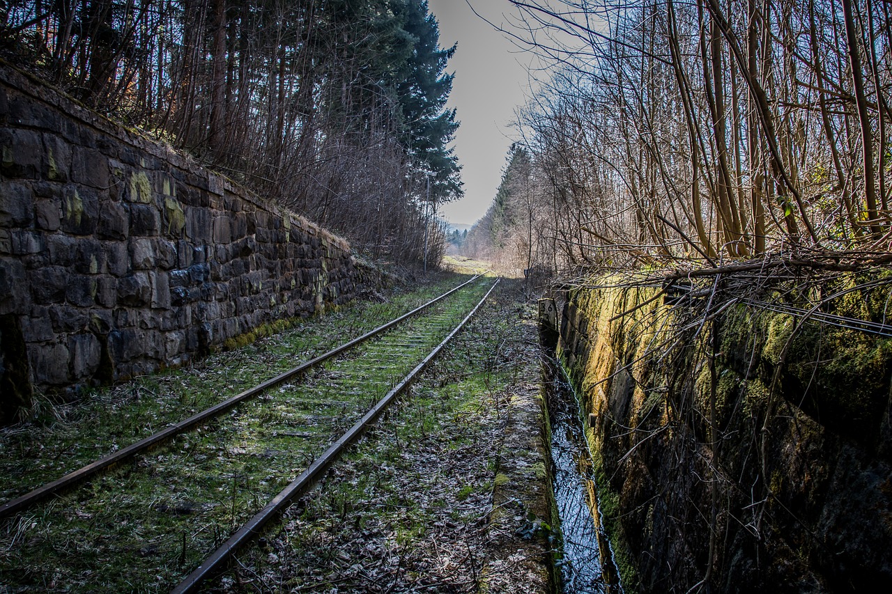 Geležinkelis, Trasa, Atrodė, Geležinkelio Keliai, Geležinkelio Bėgiai, Geležinkelių Transportas, Traukinys, Vienišas, Laivyba Prarasta, Išjungti