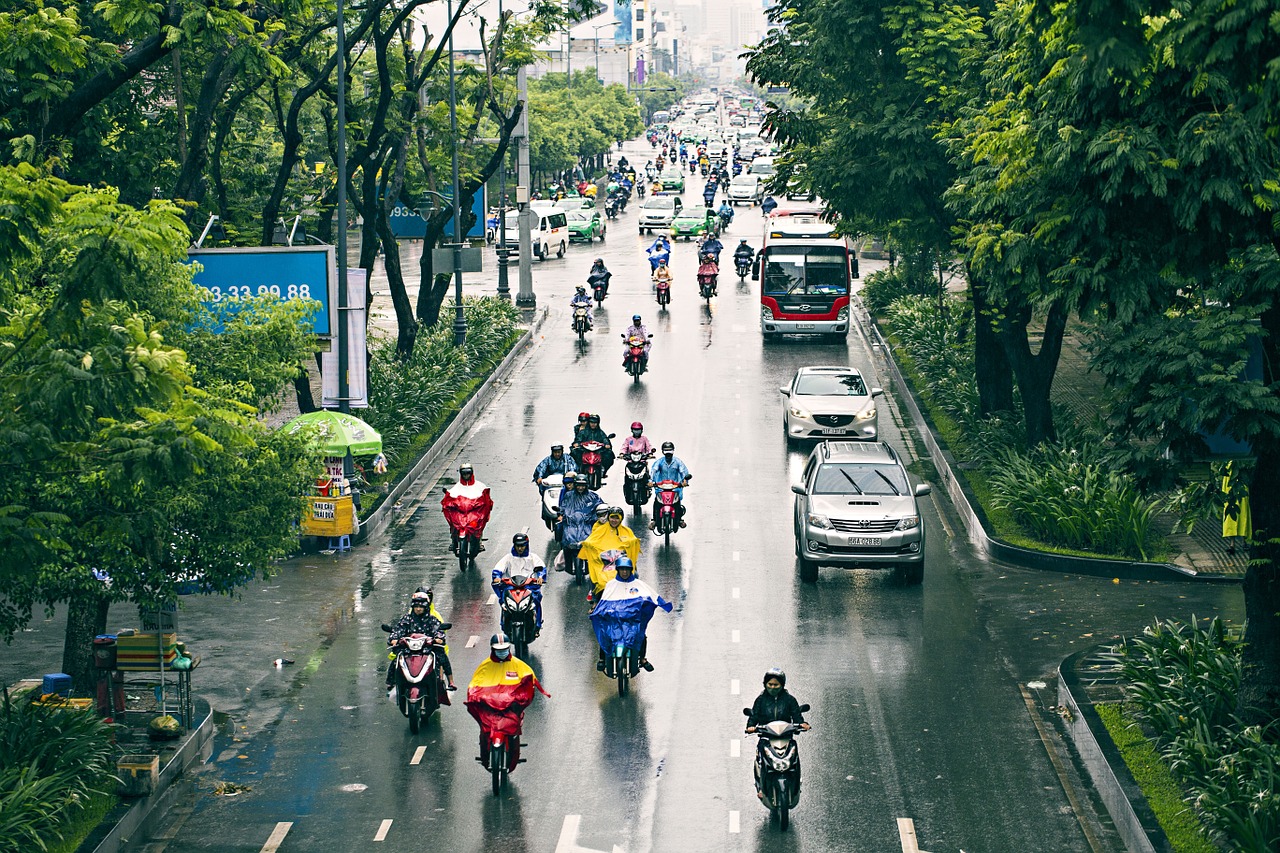 Lietus, Miesto, Eismas, Motociklas, Kelias, Šlapias, Saigon, Nemokamos Nuotraukos,  Nemokama Licenzija
