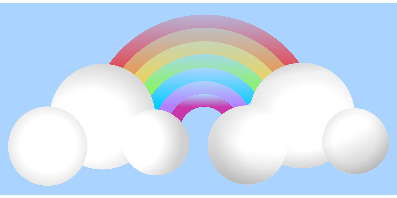 Vaivorykštė, Debesys, Dangus, Oras, Mielas, Nemokama Vektorinė Grafika, Nemokamos Nuotraukos,  Nemokama Licenzija