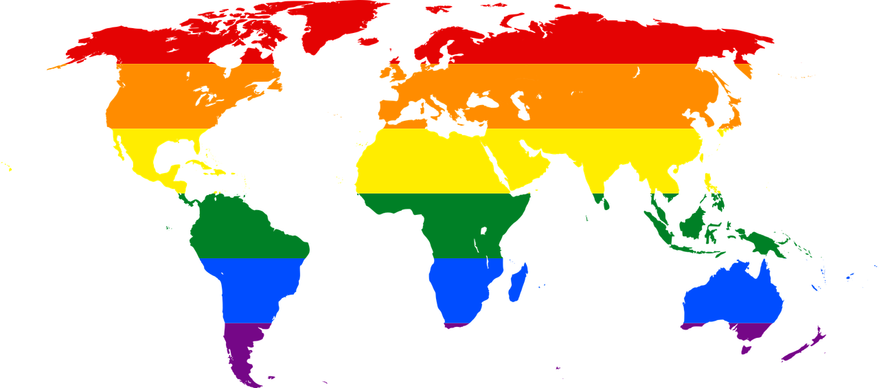 Vaivorykštės Pasaulio Žemėlapis, Simbolis Lgbt, Glbt, Pasididžiavimas, Reklama, Piktograma, Lesbiečių, Gėjus, Biseksualus, Transseksualai