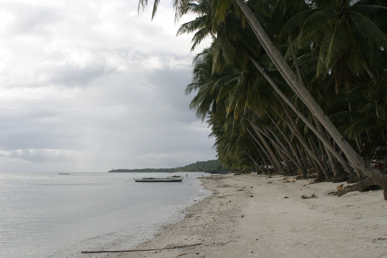 Lietingas Oras, Debesuotumas, Filipinai, Papludimys, Smėlio Paplūdimys Palmės, Vienišas, Jūra, Rojus, Nemokamos Nuotraukos,  Nemokama Licenzija