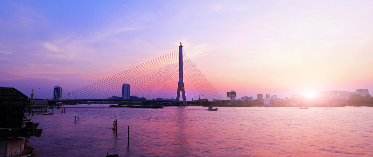 Rama Viii Bridge,  Bangkokas,  Tailandas,  Tiltas,  Rama,  Kelionė,  Dizainas,  Pakaba,  Kraštovaizdis,  Struktūra