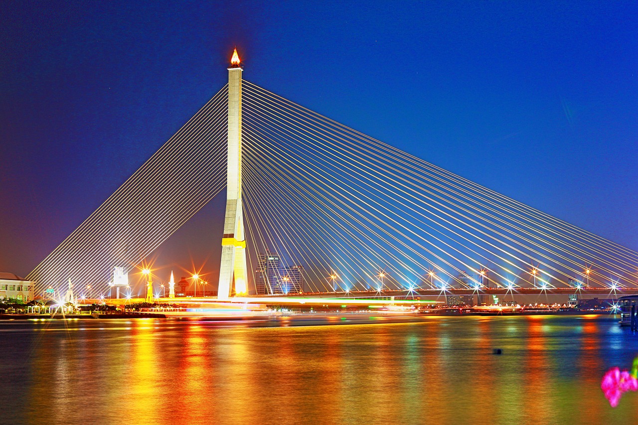 Rama Viii Bridge,  Bangkokas,  Tiltas,  Tailandas,  Rama,  Orientyras,  Pastatas,  Asija,  Dizainas,  Tajų