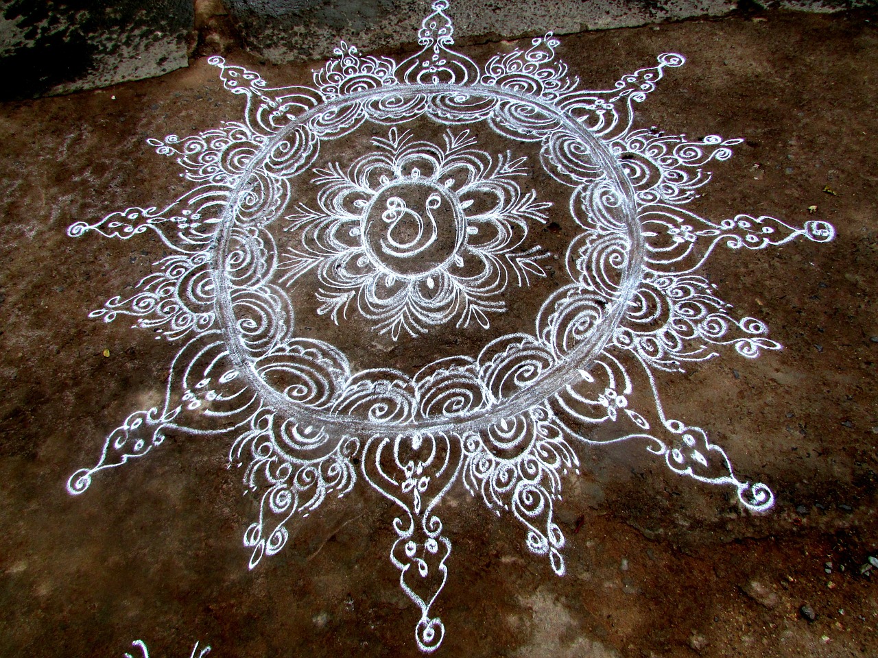 Rangoli, Tradicija, Dharwad, Indija, Dizainas, Piešimas, Meno Kūriniai, Žvaigždė, Modelis, Apdaila