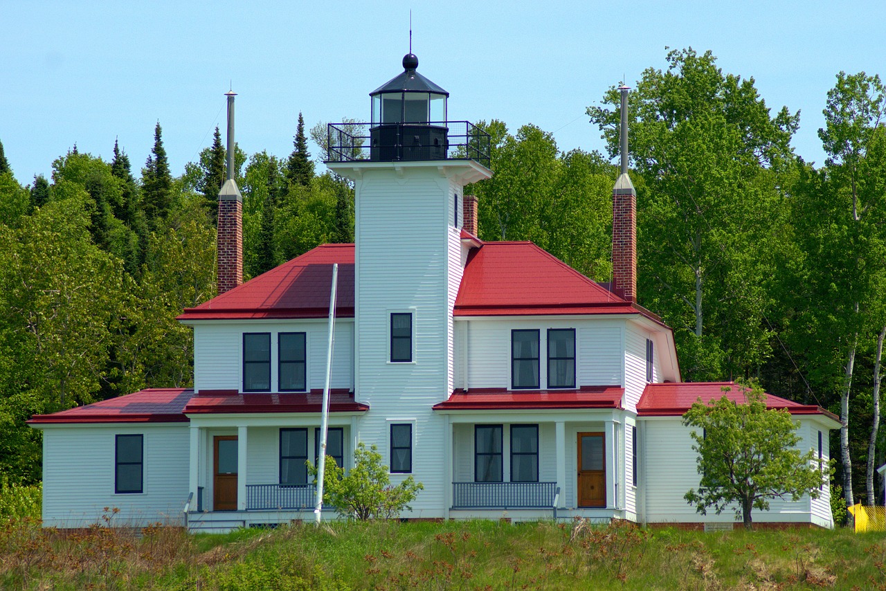 Aviečių Sala Šviesos,  Wisconsin,  Švyturys,  Struktūra,  Apaštalas Salos,  Salos,  Lake Superior,  Ežeras,  Švyturys,  Apaštalas Salos Nacionalinis Lakeshore