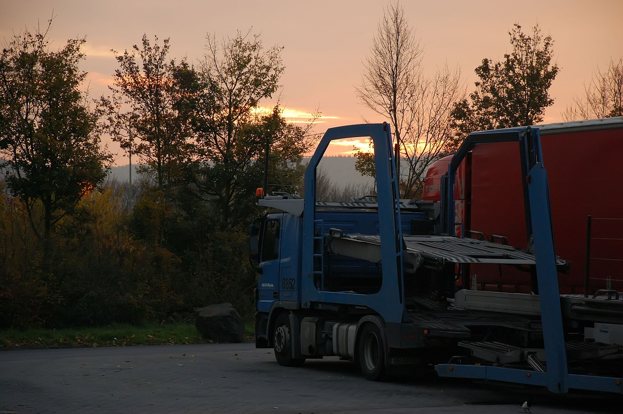 Raststätte, Sunkvežimis, Morgenstimmung, Greitkelis, Saulėtekis, Migla, Poilsis, Autobahnparpklatz, Automobilių Stovėjimo Aikštelė, Greitkelis Raststätte