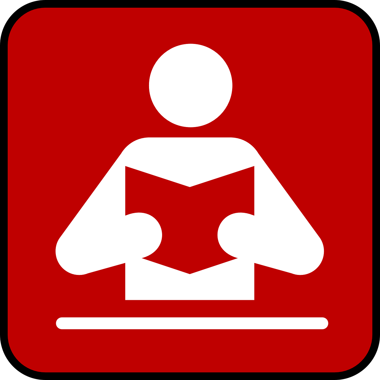 Skaitytojas, Knyga, Simbolis, Piktograma, Skaitymas, Švietimas, Biblioteka, Literatūra, Informacija, Studijuoti
