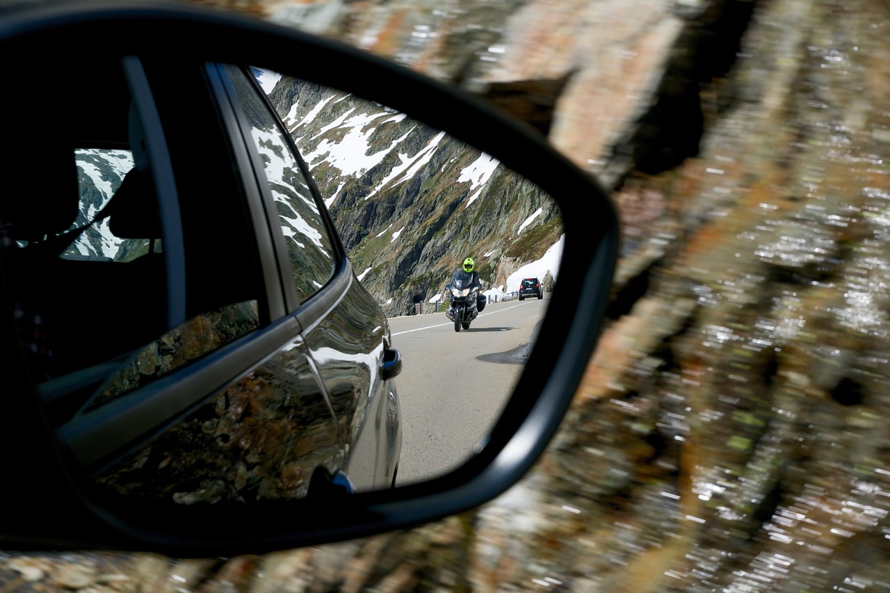 Galinis Veidrodis,  Tracker,  Motociklininkas,  Alpių Kelias, Nemokamos Nuotraukos,  Nemokama Licenzija
