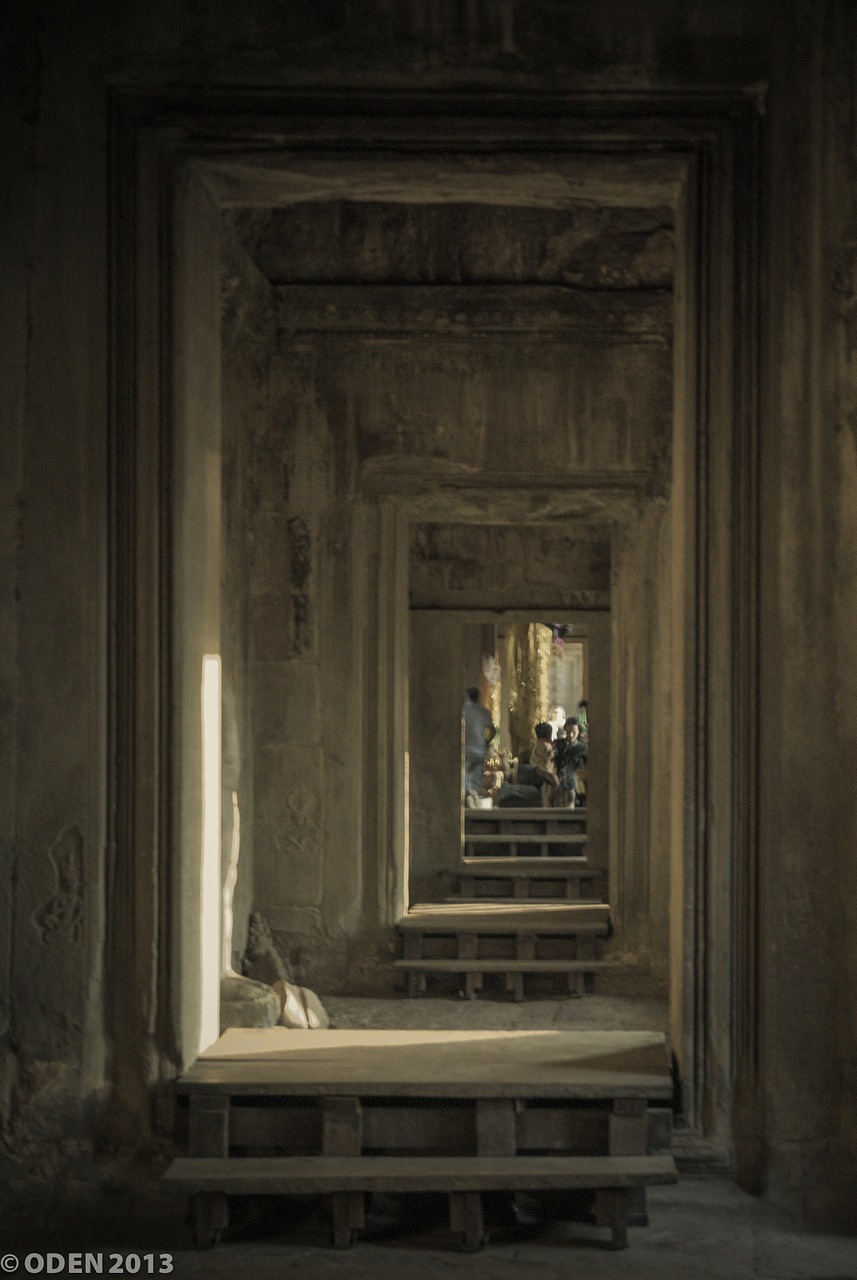 Rekursinis, Durys, Begalinis, Šventykla, Akmuo, Istorinis, Angkor, Angkor Wat, Architektūra, Kambodža