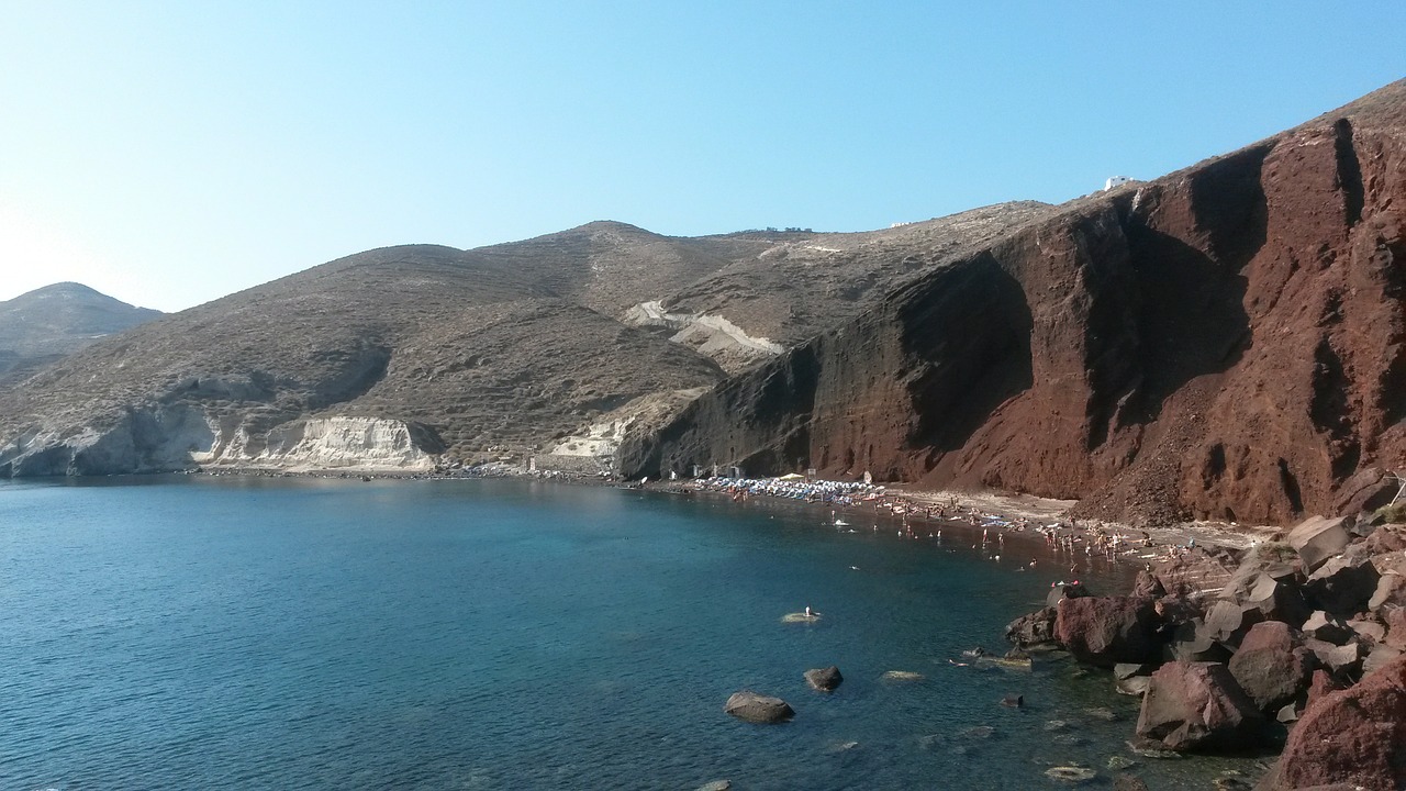 Raudonas Paplūdimys, Santorini, Tira, Nemokamos Nuotraukos,  Nemokama Licenzija