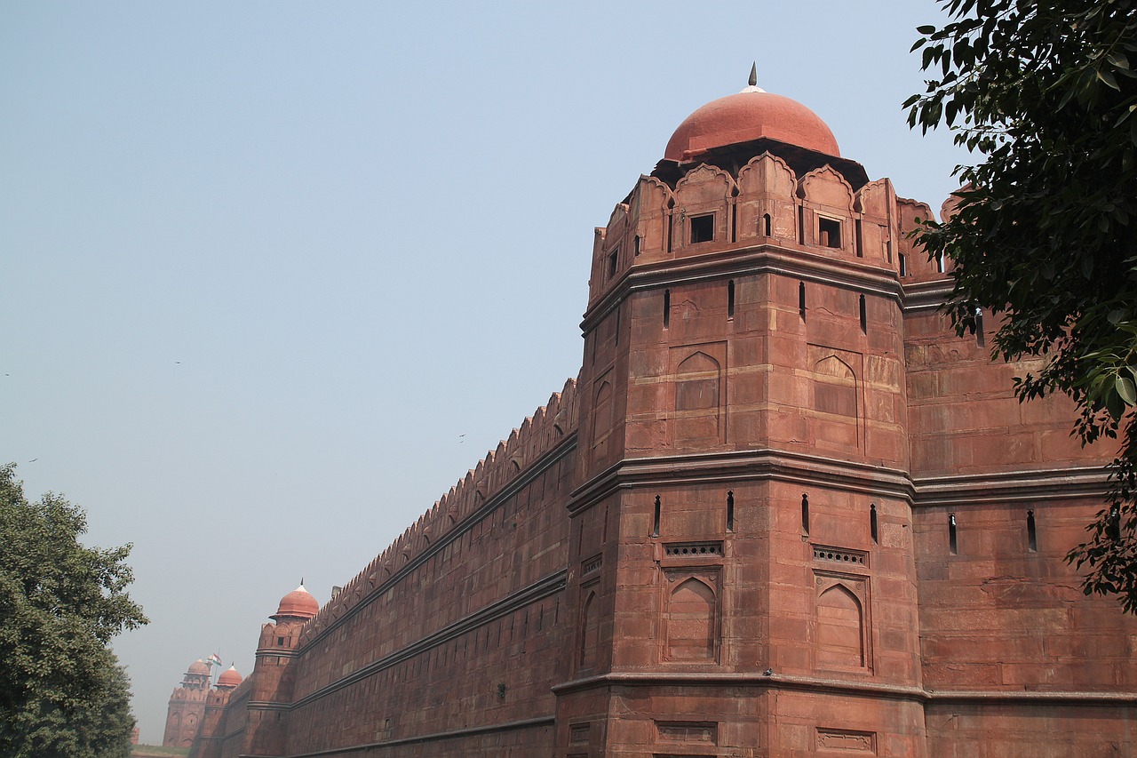 Raudonas Fortas Naujas Delhi, Moghul Fort, Siena, Architektūra, Indija, Senovės, Pilis, Paveldas, Senas, Istorija