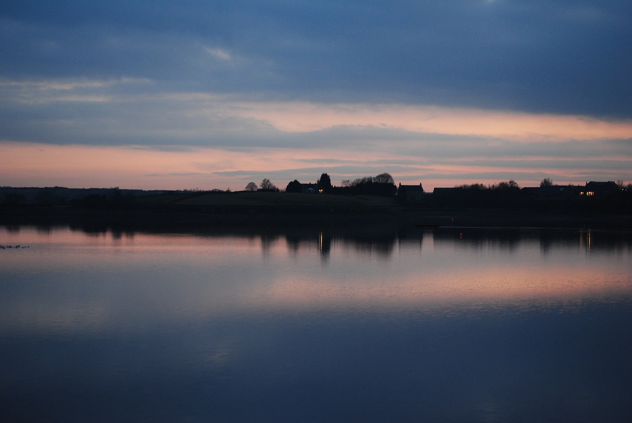 Atspindys, Dusk, Ežeras, Vanduo, Saulėlydis, Dangus, Kraštovaizdis, Gamta, Twilight, Scena