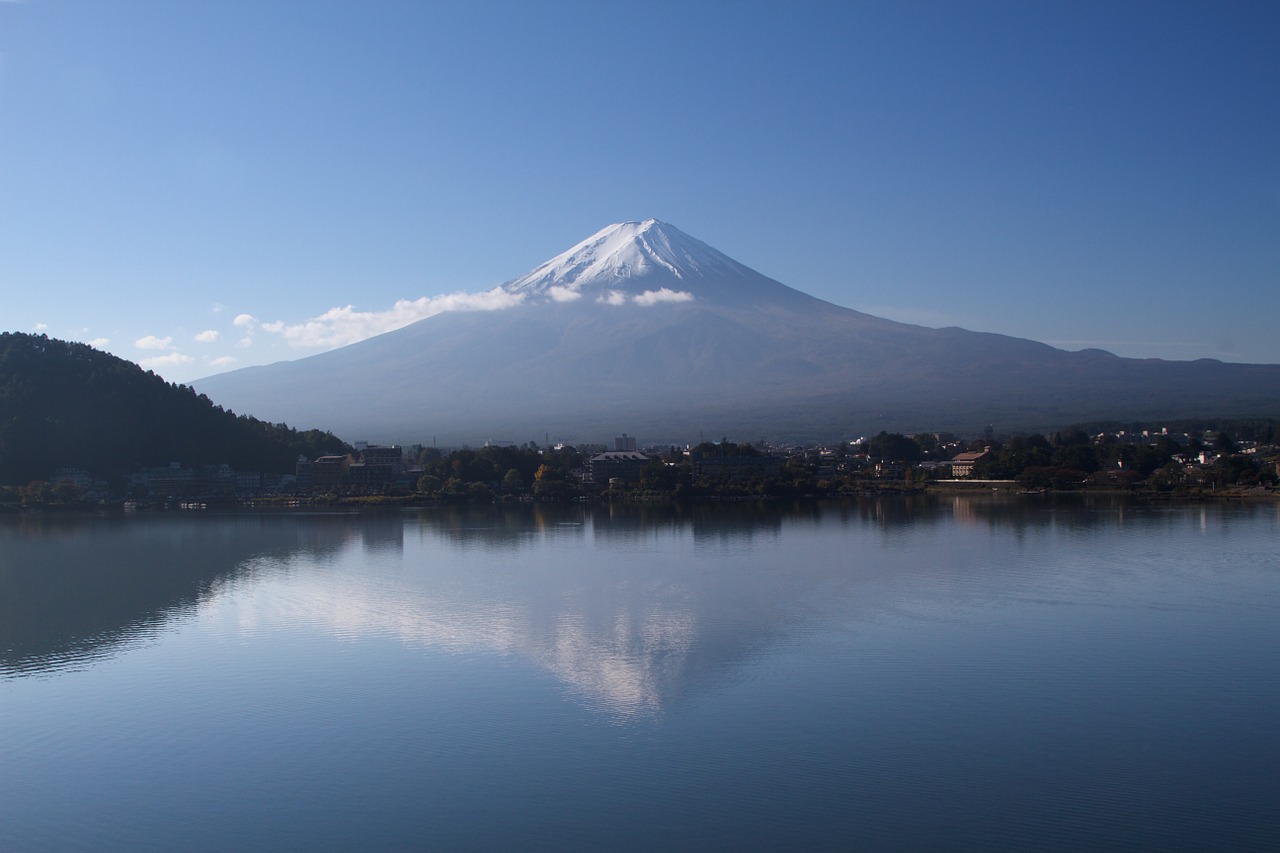 Atspindys,  Fuji,  Japonija,  Kalnas,  Ežeras,  Kelionė,  Orientyras,  Rytas,  Kawaguchiko,  Vaizdas