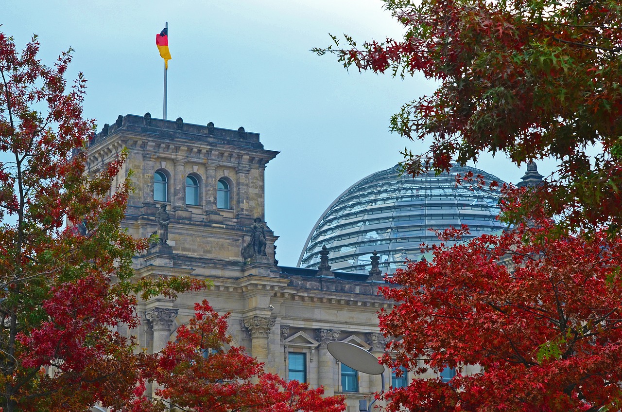 Reichstagas, Berlynas, Bundestag, Kupolas, Vokietija, Ruduo, Reichstago Pastatas, Lankytinos Vietos, Kapitalas, Vyriausybės Rajonas