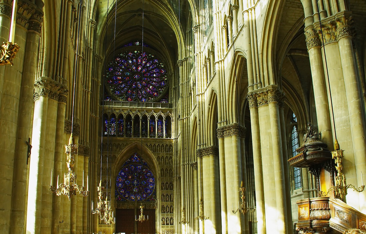 Reimsas, Katedra, Nave, Stulpeliai, Pilasters, Saugyklos, Rozetė, Šviesa, Religija, Architektūra