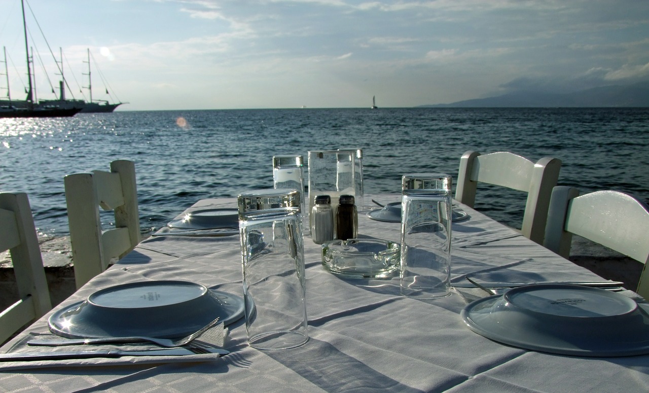 Restoranas, Tavern, Graikija, Mykonos, Jūra, Šventė, Valgyti Ir Gerti, Nuotaika, Romantiškas, Stalas