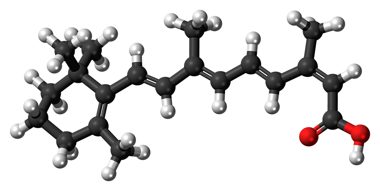 Retinoic, Cis, Rūgštis, 3D, Rutulys, Stick, Izotretinoinas, Izomeras, Molekulė, Chemija