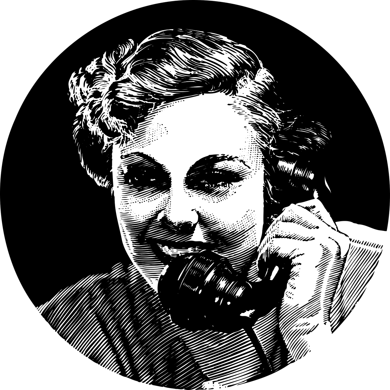 Retro, Telefonas, Moteris, 1930-Tieji Metai, Nemokama Vektorinė Grafika, Nemokamos Nuotraukos,  Nemokama Licenzija