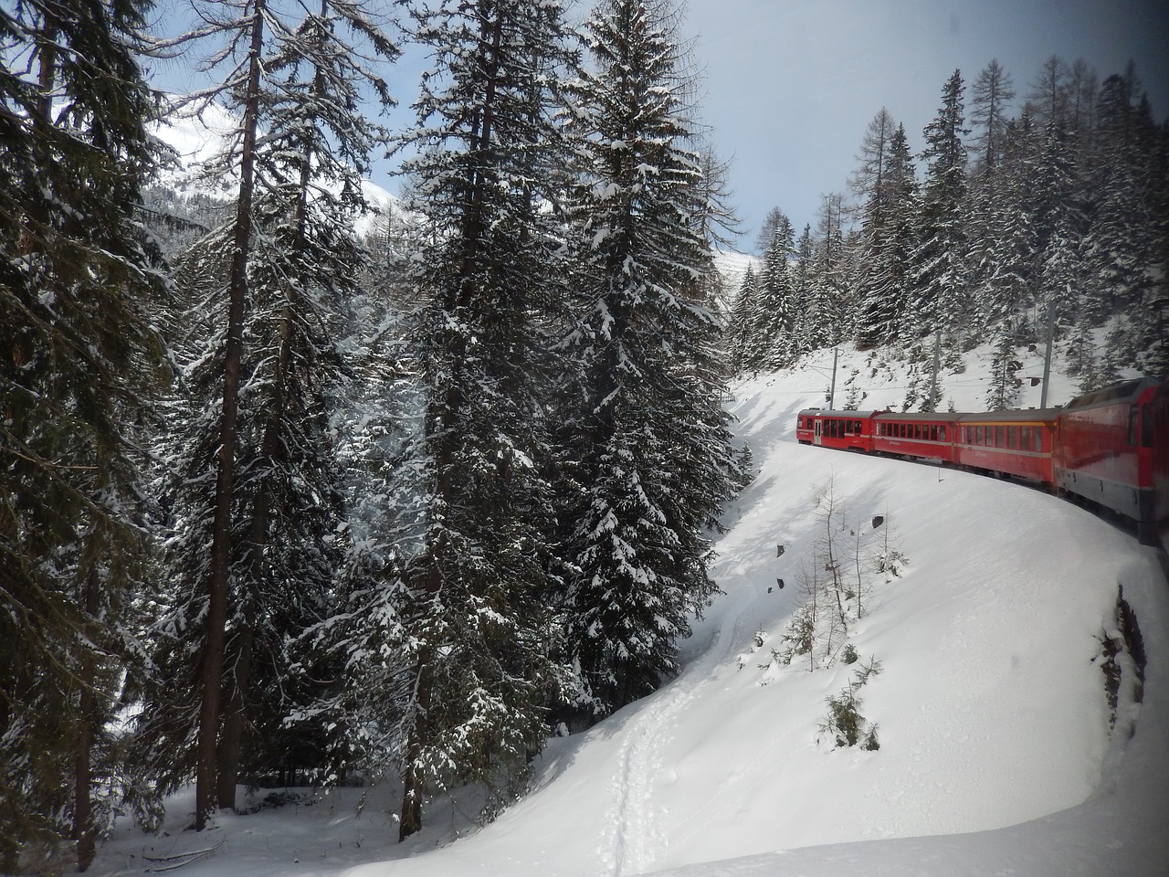 Rhaetian Geležinkeliai, Graubünden, Ferrovia Retica, Nemokamos Nuotraukos,  Nemokama Licenzija